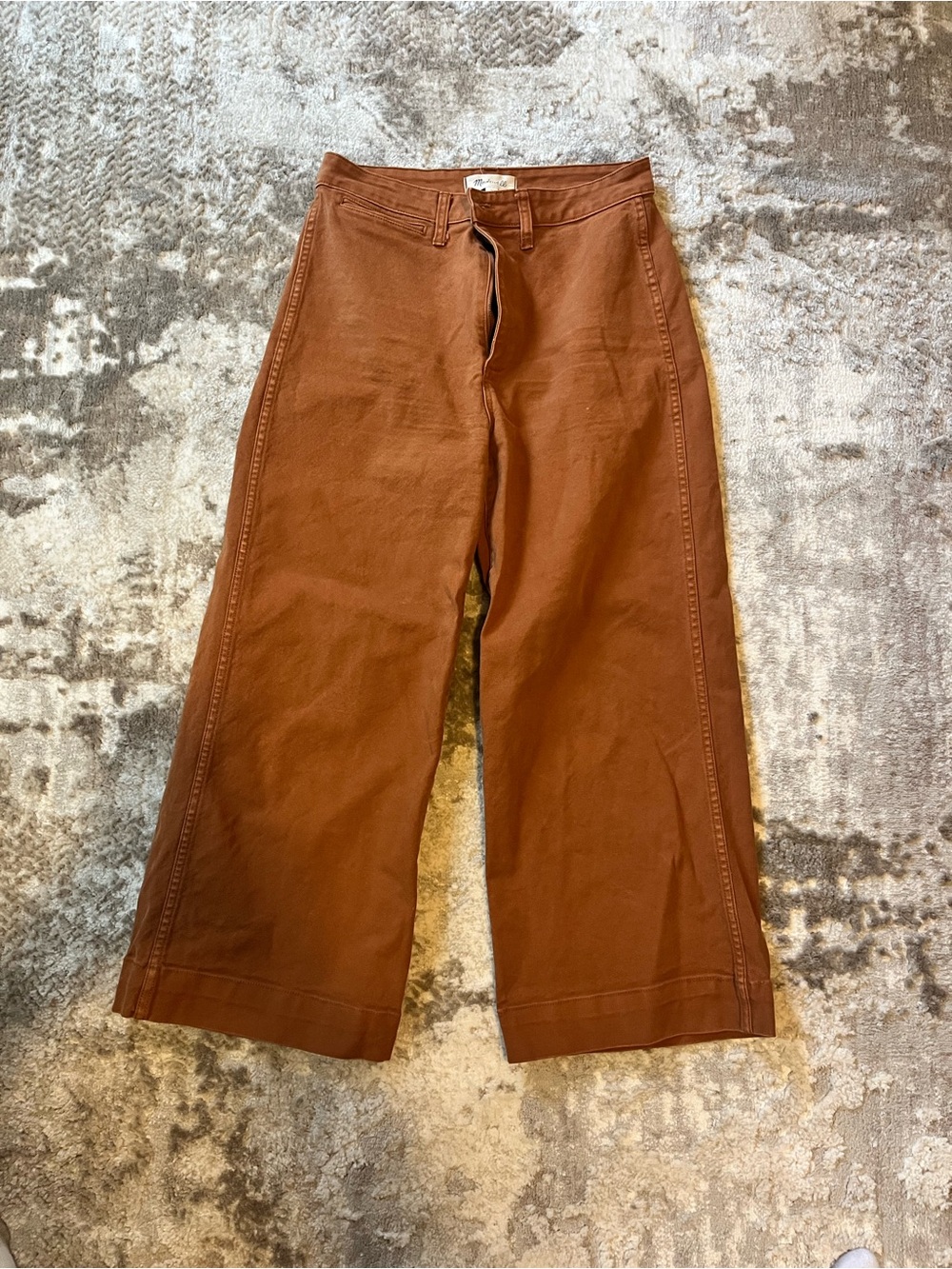 Madewell High-Waist Wide-Leg Cotton Pants - Chestnut Brown - Picture 2 of 5